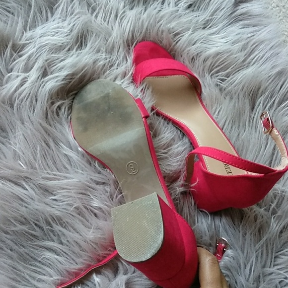 BOTH are $25:Red & black ankle strap open toe - Picture 3 of 6